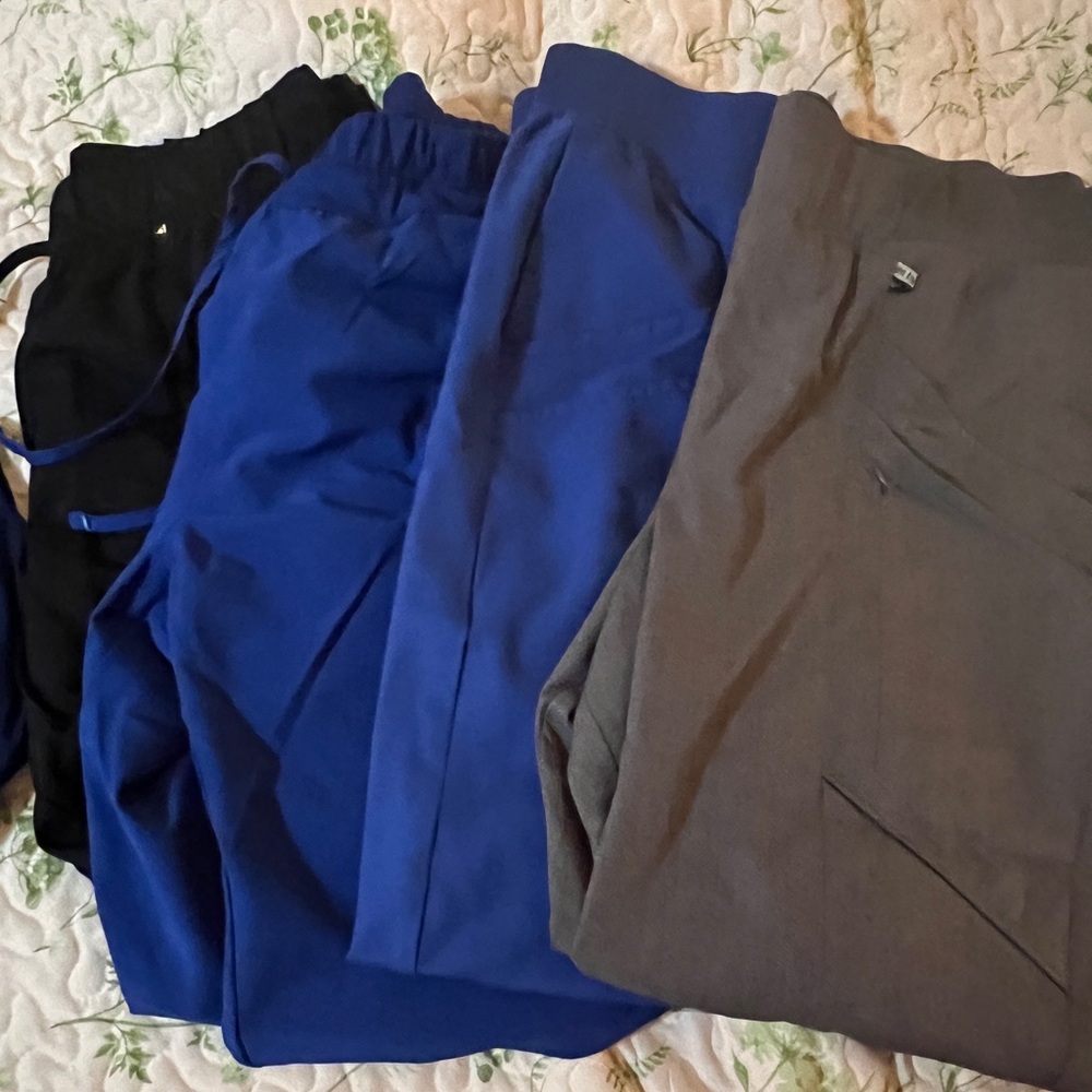 Stylish Black, Blue, and Gray Pants Set